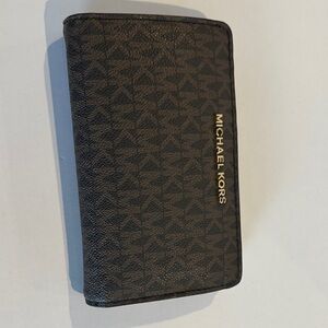 Michael Kors Dark Brown Wallet with Gold Logo